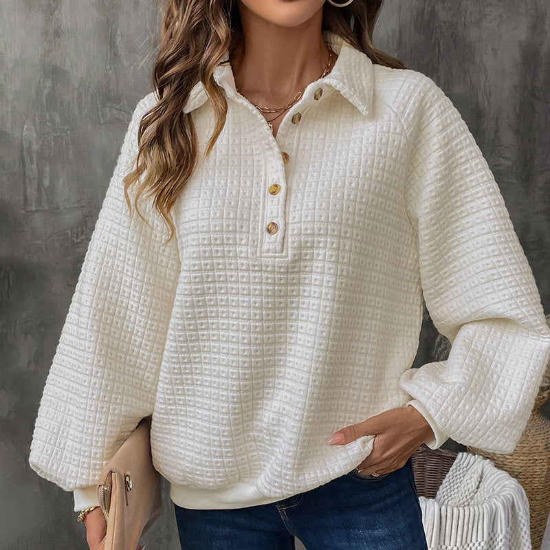 Women's Texture Polo Collar Sweater