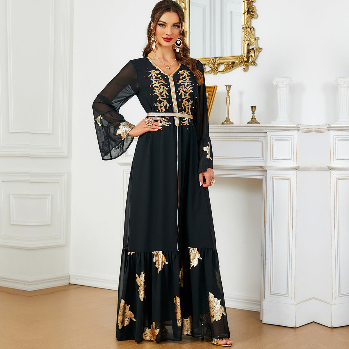 Middle East Women's Dress With Belt