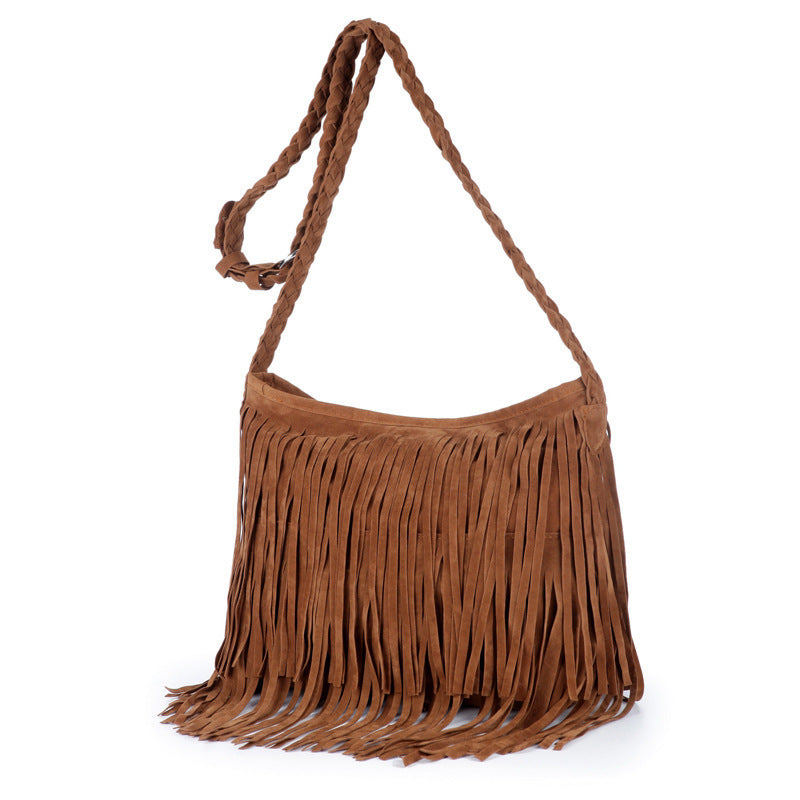 Women Retro Tassel Bags Girls Casual Shoulder Bags Crossbody Bags Messenger Bags