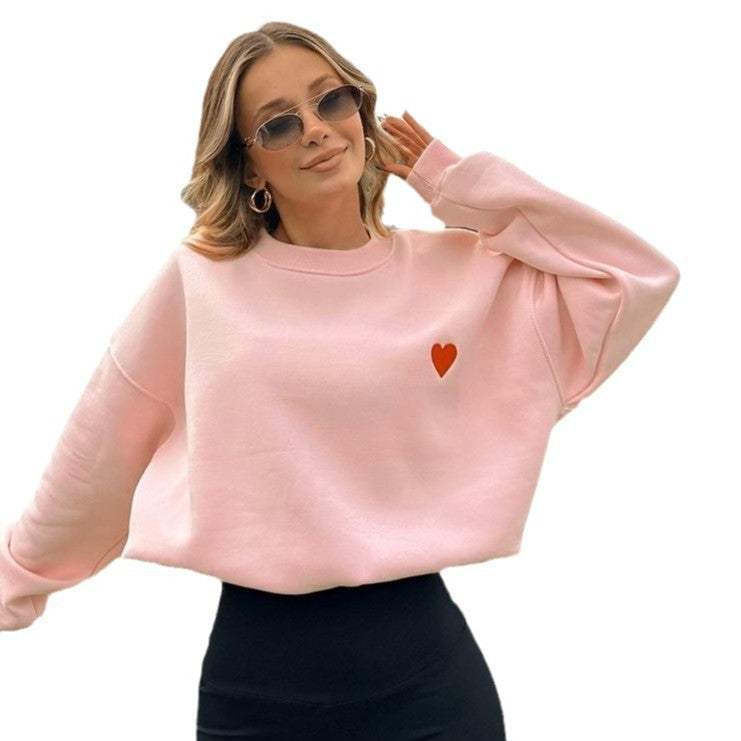 Casual Sweet Round Neck Pullover