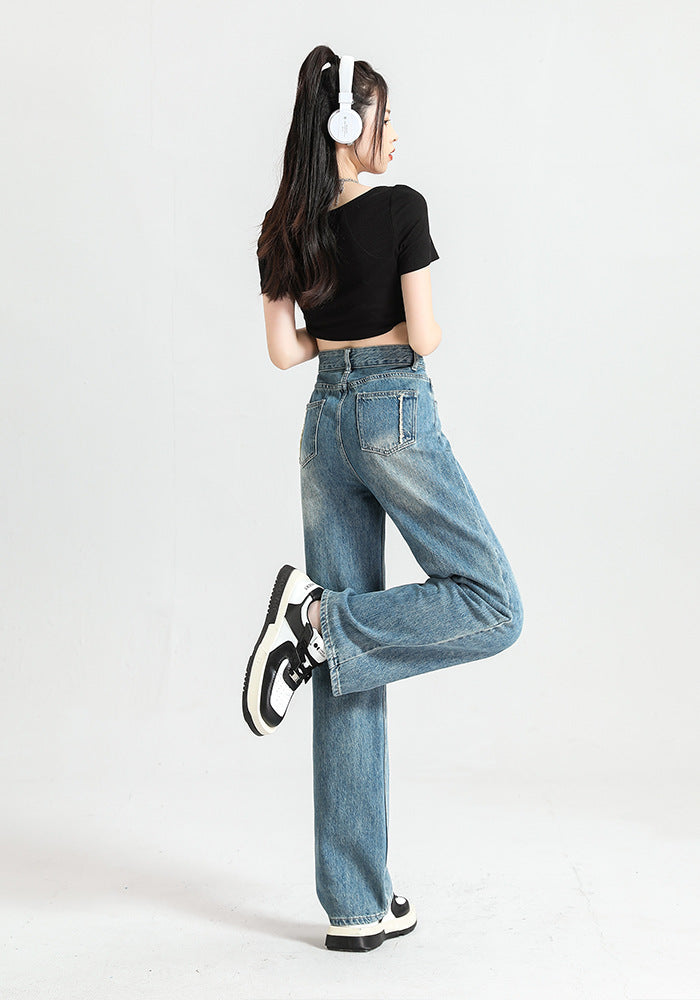 Fashion Women's Slim-fitting Small Straight Pants