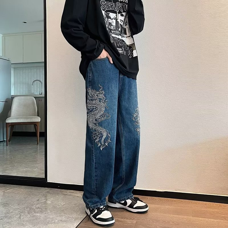 Loose Embroidered Tokyo Jeans For Men