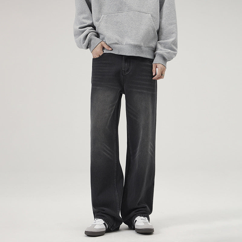 Washed Distressed Loose Jeans