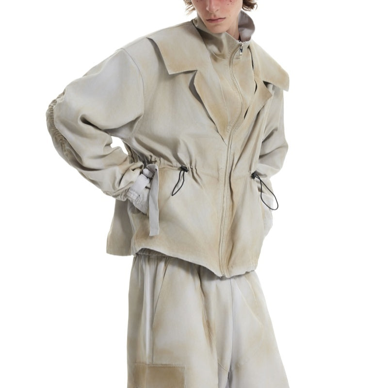 Distressed Inkjet Two-piece Design Jacket Deconstructing Charge Suit