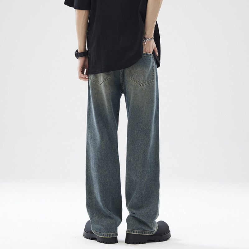 Washed Distressed Loose Jeans