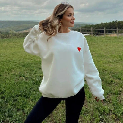 Casual Sweet Round Neck Pullover
