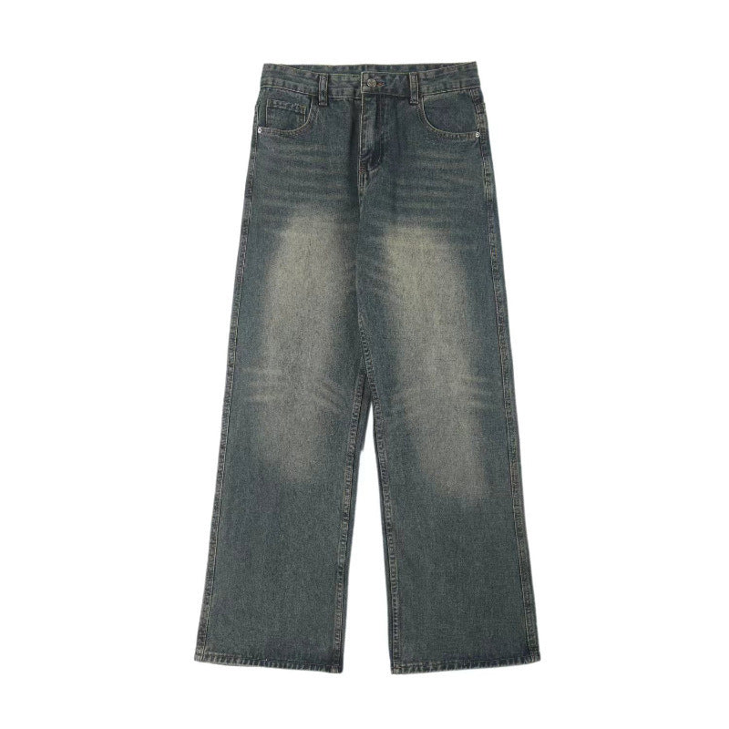 Washed Distressed Loose Jeans