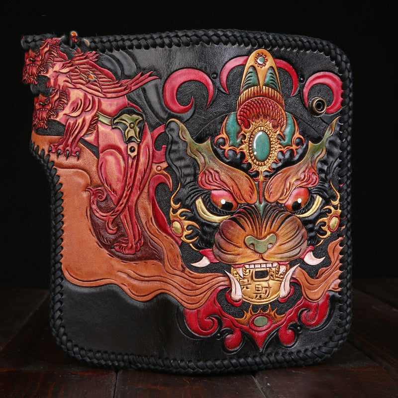 Hand made leather carving Wallet