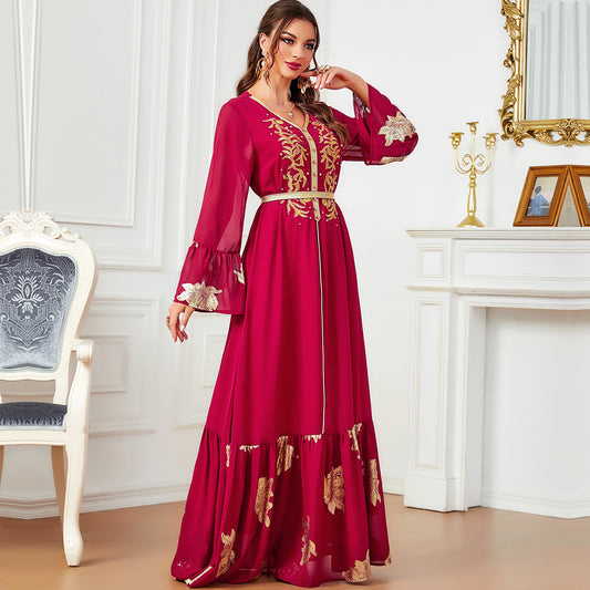 Middle East Women's Dress With Belt