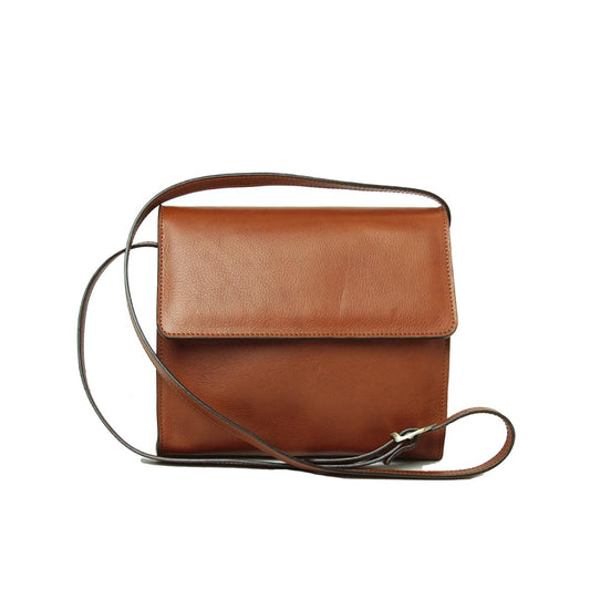 Calfskin shoulder bag-Teak-0