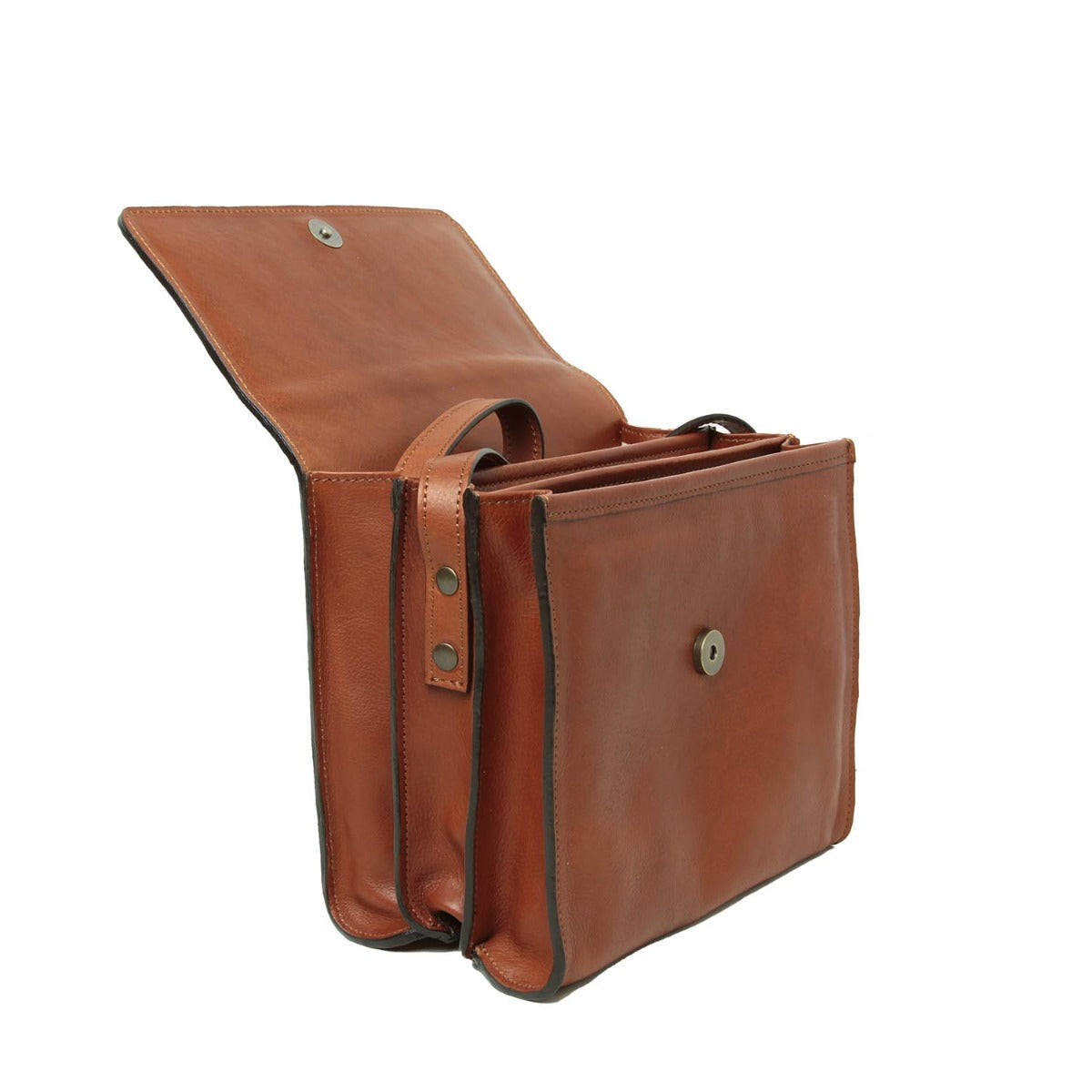 Calfskin shoulder bag-Teak-1