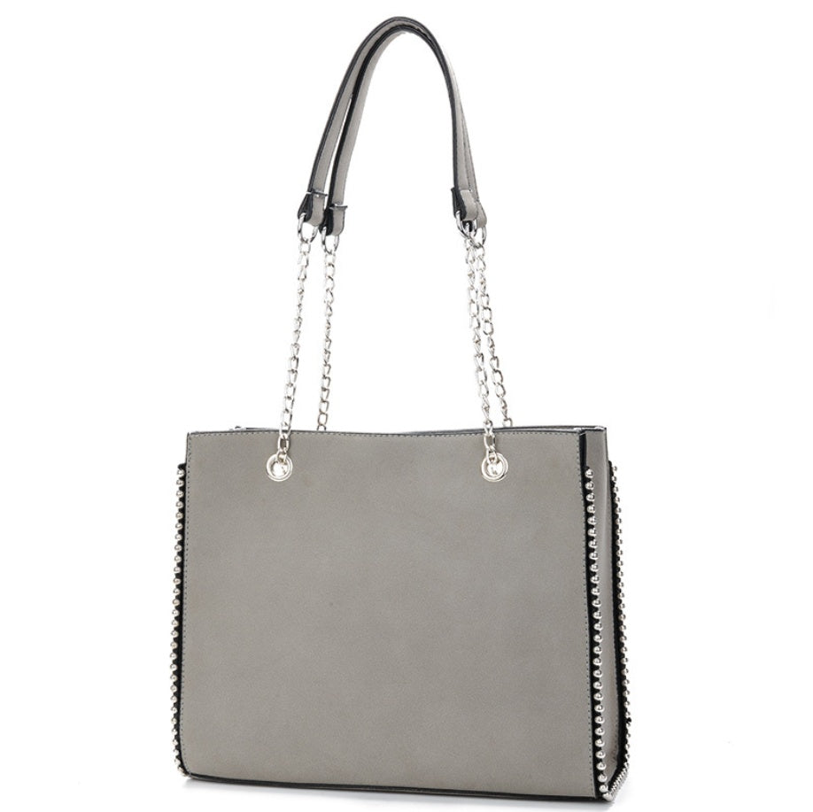 Chain rivet shoulder bag