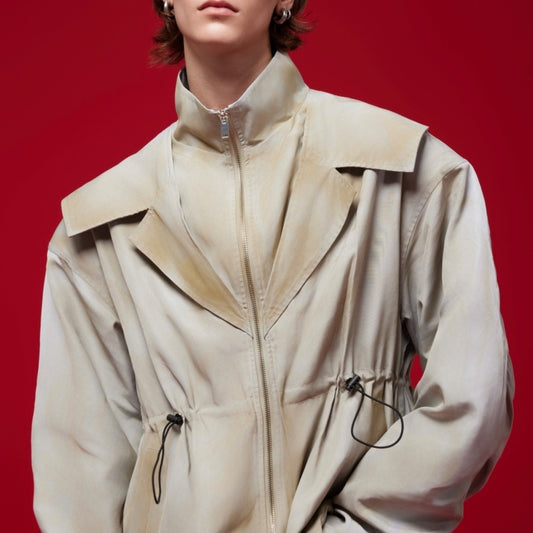Distressed Inkjet Two-piece Design Jacket Deconstructing Charge Suit