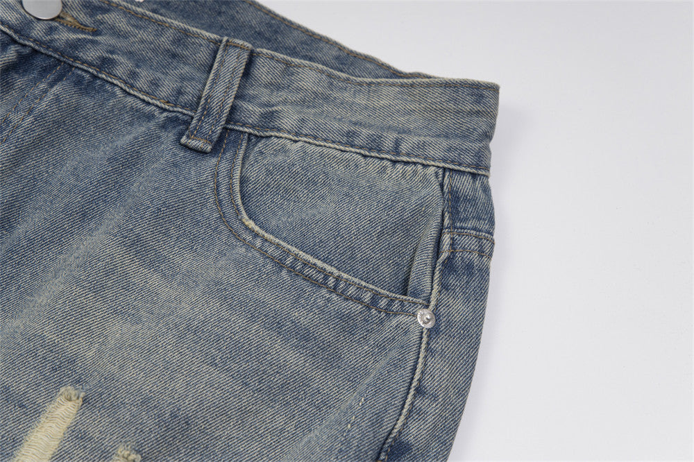 Loose Wash Ripped Jeans For Men And Women