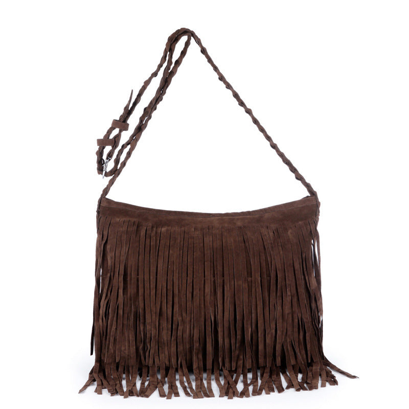 Women Retro Tassel Bags Girls Casual Shoulder Bags Crossbody Bags Messenger Bags
