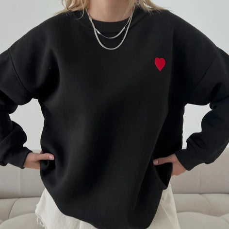 Casual Sweet Round Neck Pullover