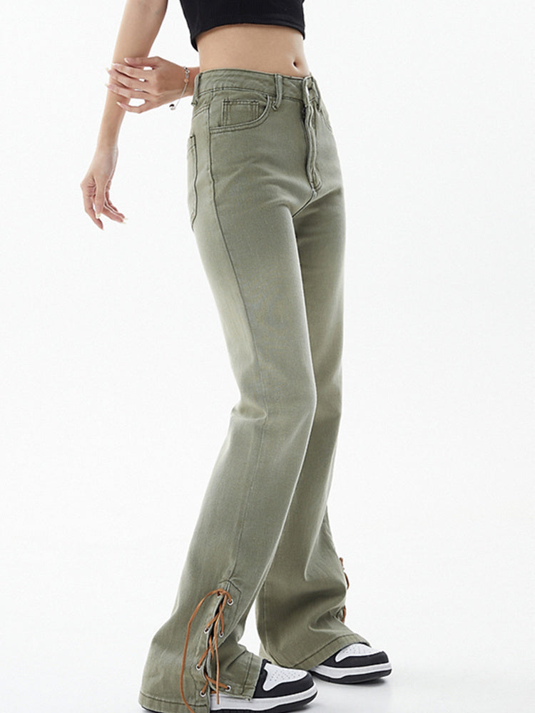 High Waist Slim Mopping Pants Trendy Ins