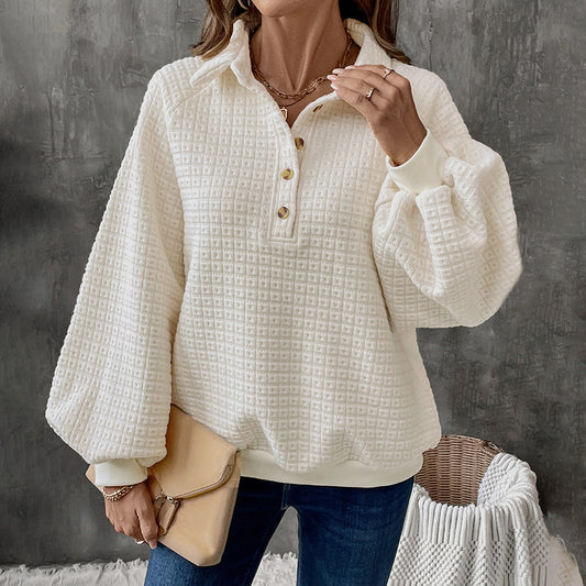 Women's Texture Polo Collar Sweater