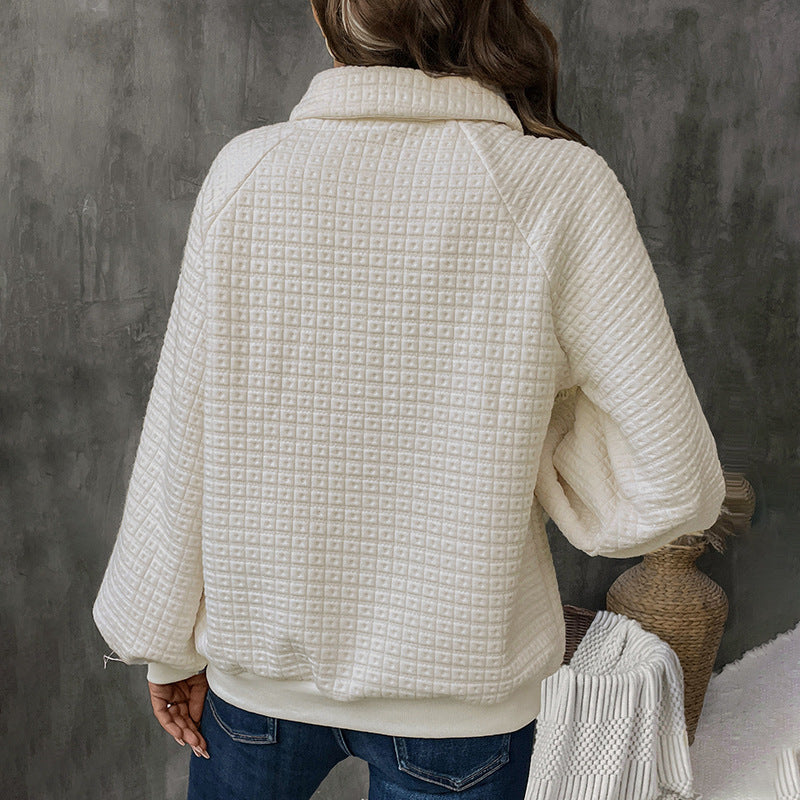 Women's Texture Polo Collar Sweater