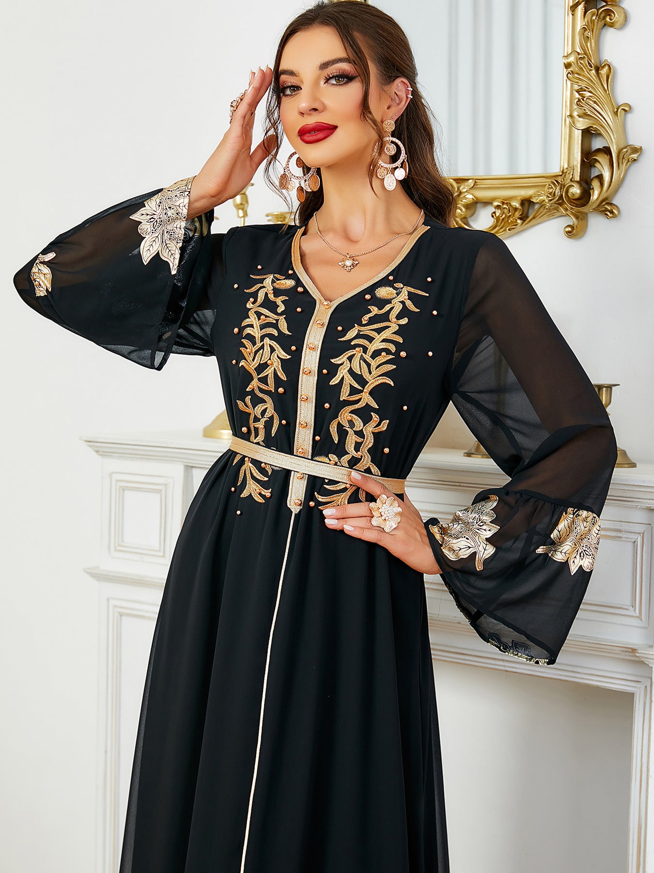 Middle East Women's Dress With Belt