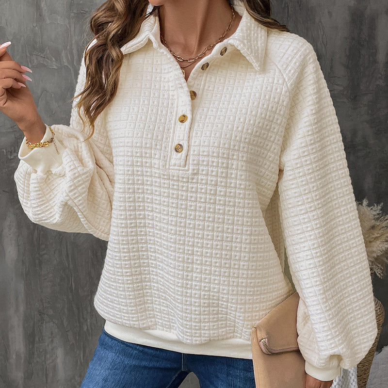 Women's Texture Polo Collar Sweater