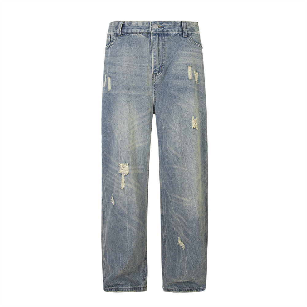 Loose Wash Ripped Jeans For Men And Women