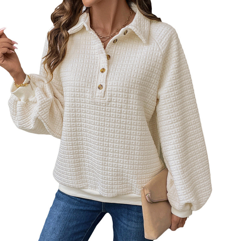 Women's Texture Polo Collar Sweater
