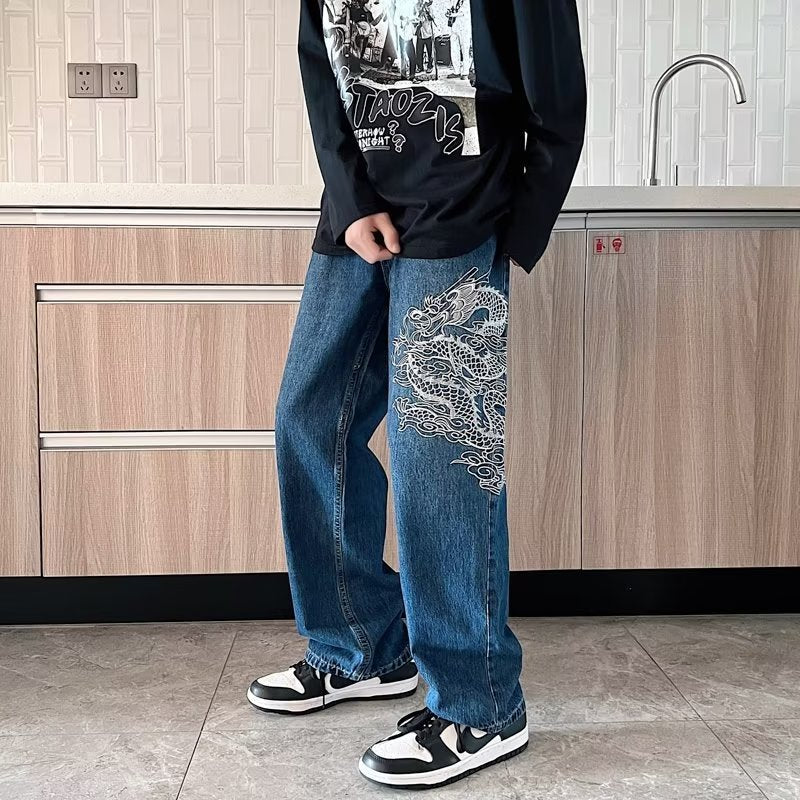 Loose Embroidered Tokyo Jeans For Men