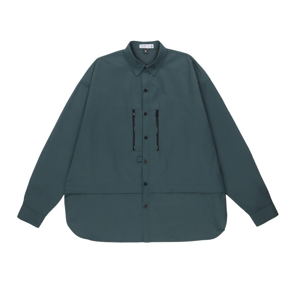 Zipper Pocket Design Long Sleeve Shirt Thin Jacket Men