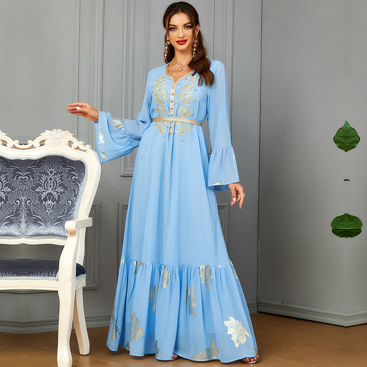 Middle East Women's Dress With Belt