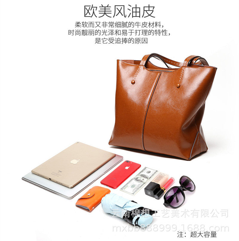 Large Capacity Shoulder Underarm Bag Autumn And Winter Fashionable Genuine Leather All-match Women Hand Shoulder Bag