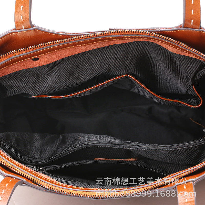 Large Capacity Shoulder Underarm Bag Autumn And Winter Fashionable Genuine Leather All-match Women Hand Shoulder Bag