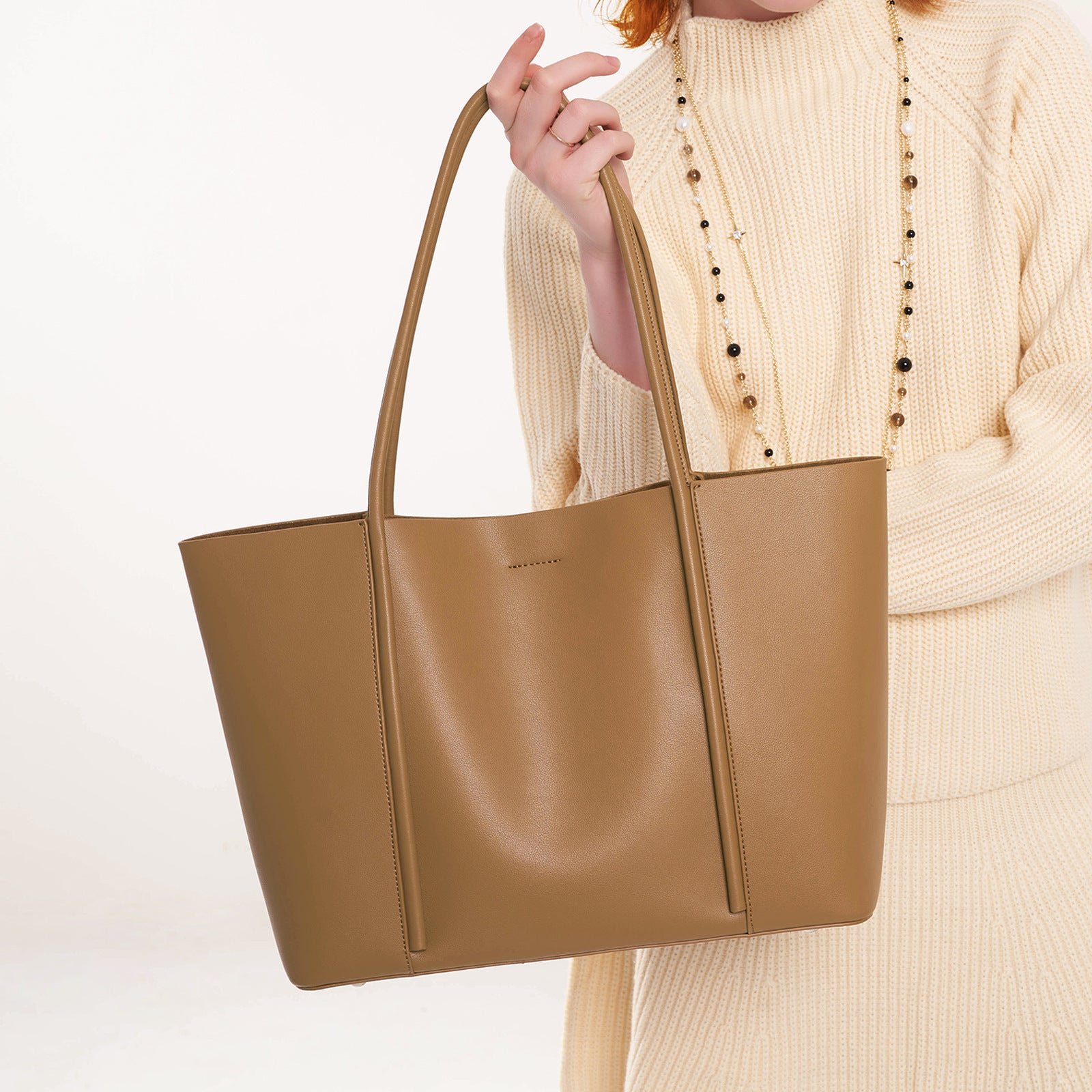 Niche Tote Bag Genuine Leather Women&#039;s Bag New Large Capacity Portable Bag High-end Sense Cowhide Commuter Underarm Shoulder Bag