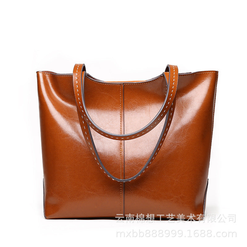 Large Capacity Shoulder Underarm Bag Autumn And Winter Fashionable Genuine Leather All-match Women Hand Shoulder Bag