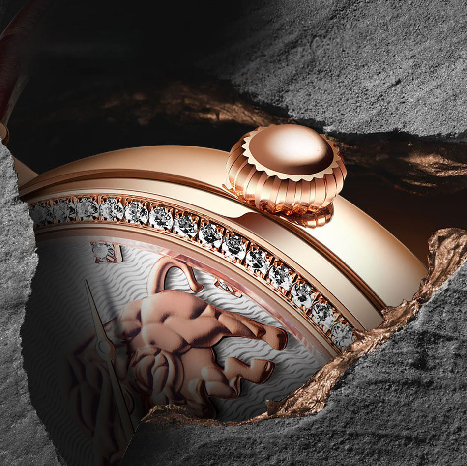 Diamond-embedded Commemorative Watch Waterproof