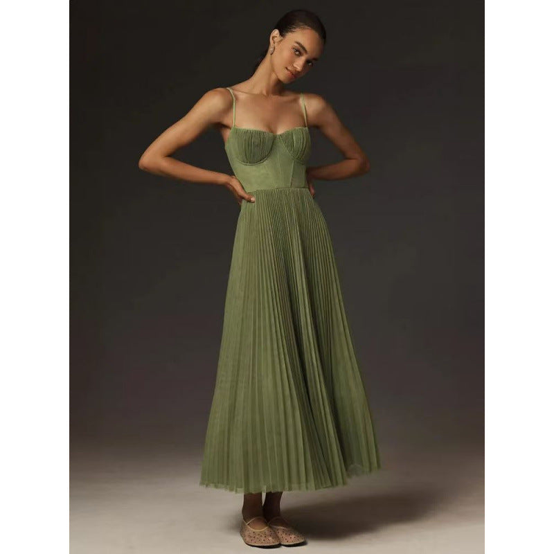 Evening Dress New Dress Sexy Strap Backless Long Dress Sleeveless Deep V Slim-fit Bridesmaid Dress For Women