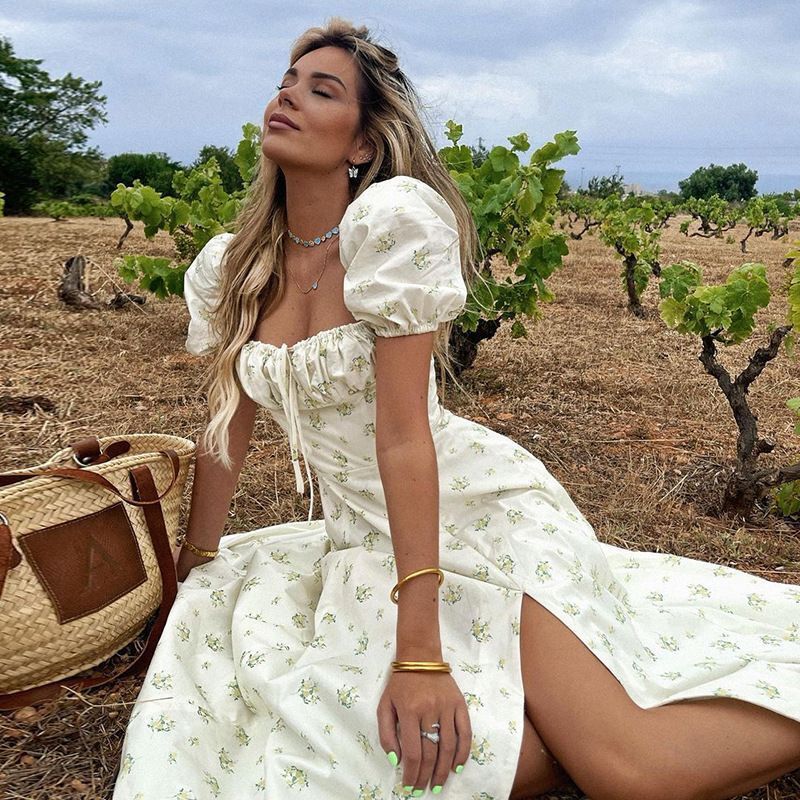 Women&#039;s High Temperament Floral Dress Fashion Holiday Dress Women