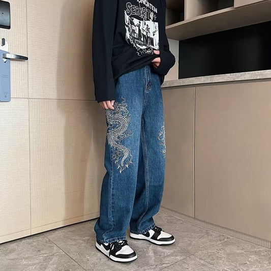 Loose Embroidered Tokyo Jeans For Men