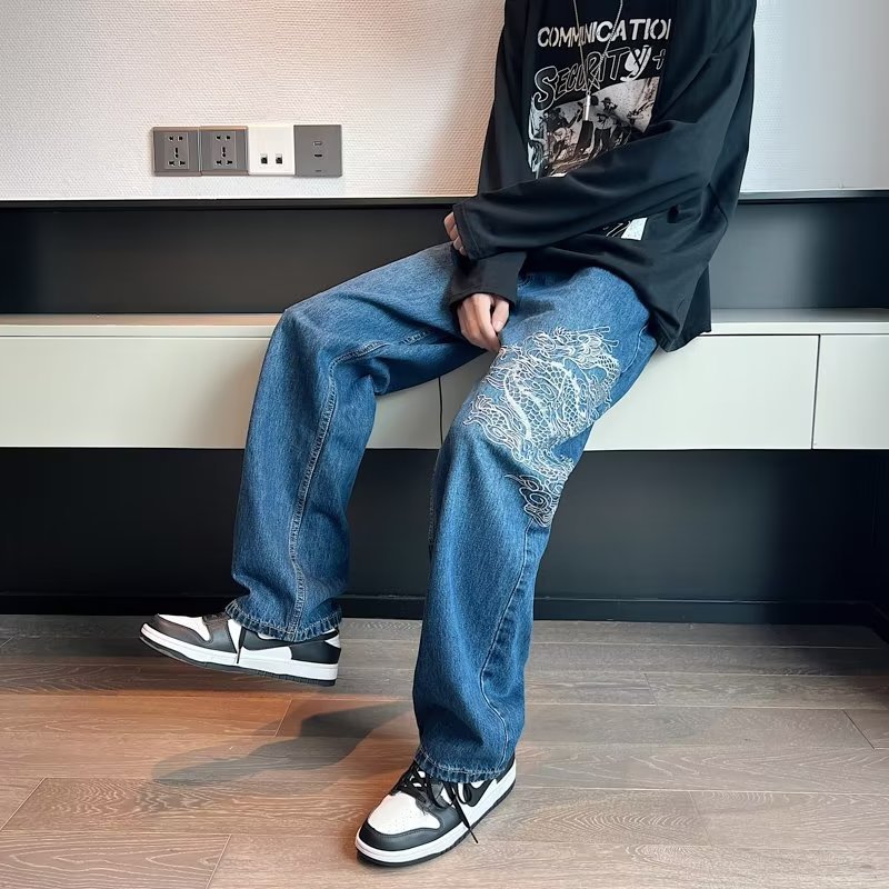 Loose Embroidered Tokyo Jeans For Men