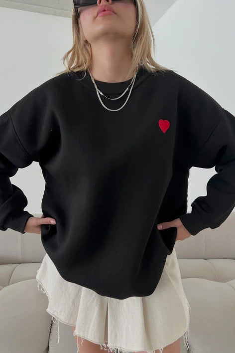Casual Sweet Round Neck Pullover
