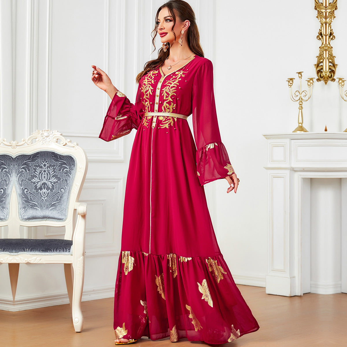 Middle East Women's Dress With Belt