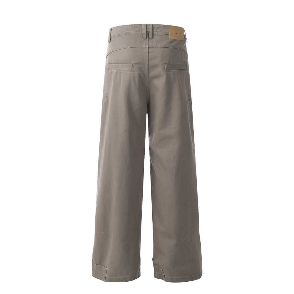 Two-layer Pleated Paratrooper Cargo Jeans