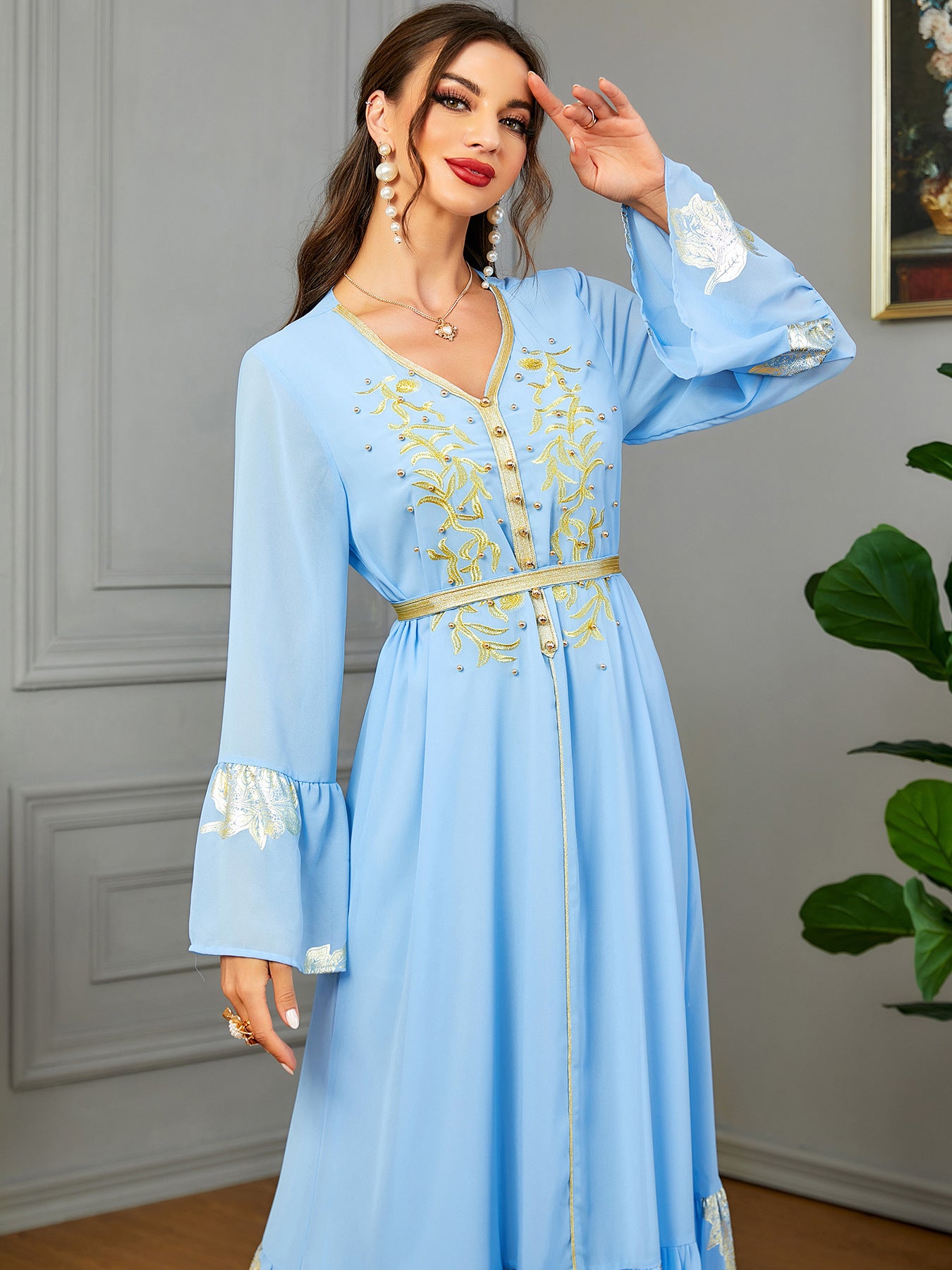 Middle East Women's Dress With Belt