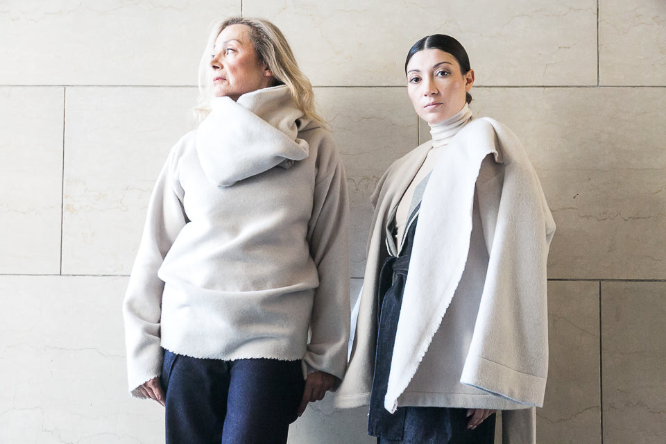 High collar white wool pullover-4